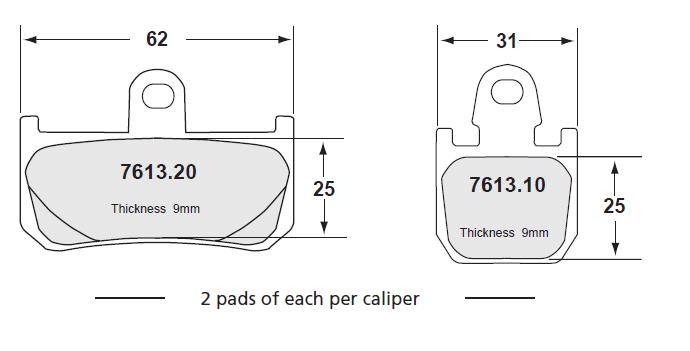 95 Compound - racing use - Front Brake Pads PFC - FASTER96