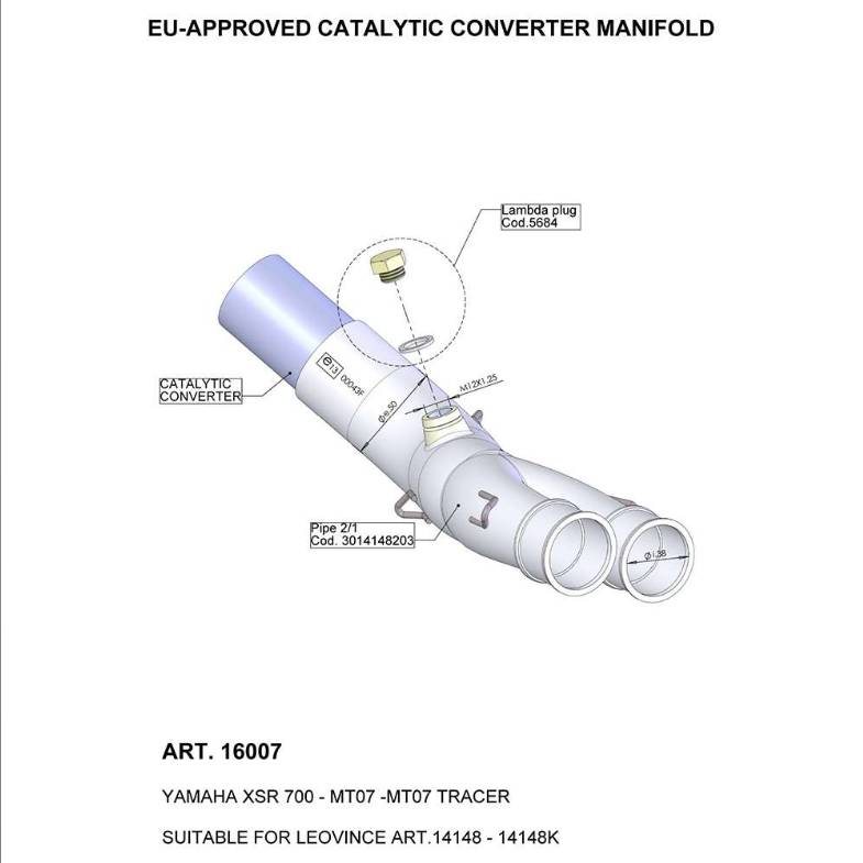 Raccordo catalizzato - UnderBody - Scarico - Catalizzatore - LEOVINCE