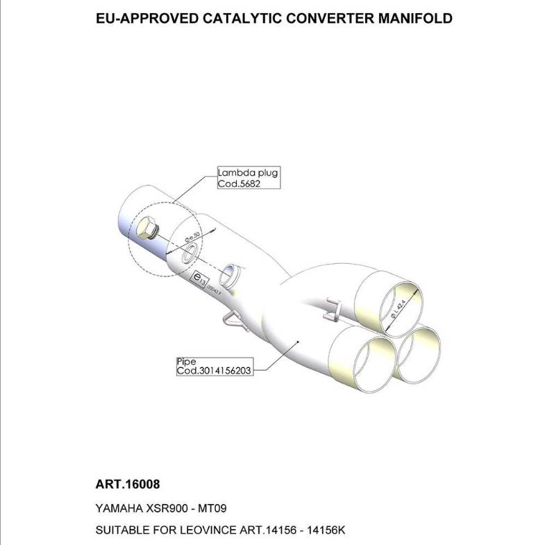 Catalytic converter manifold - UnderBody - Exhaust - Catalyst - LEOVINCE
