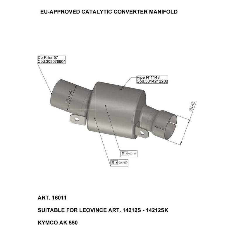 Catalytic converter manifold - Exhaust - Catalyst - LEOVINCE