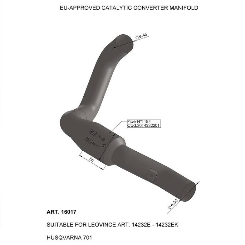 Catalytic converter manifold - Exhaust - Catalyst - LEOVINCE