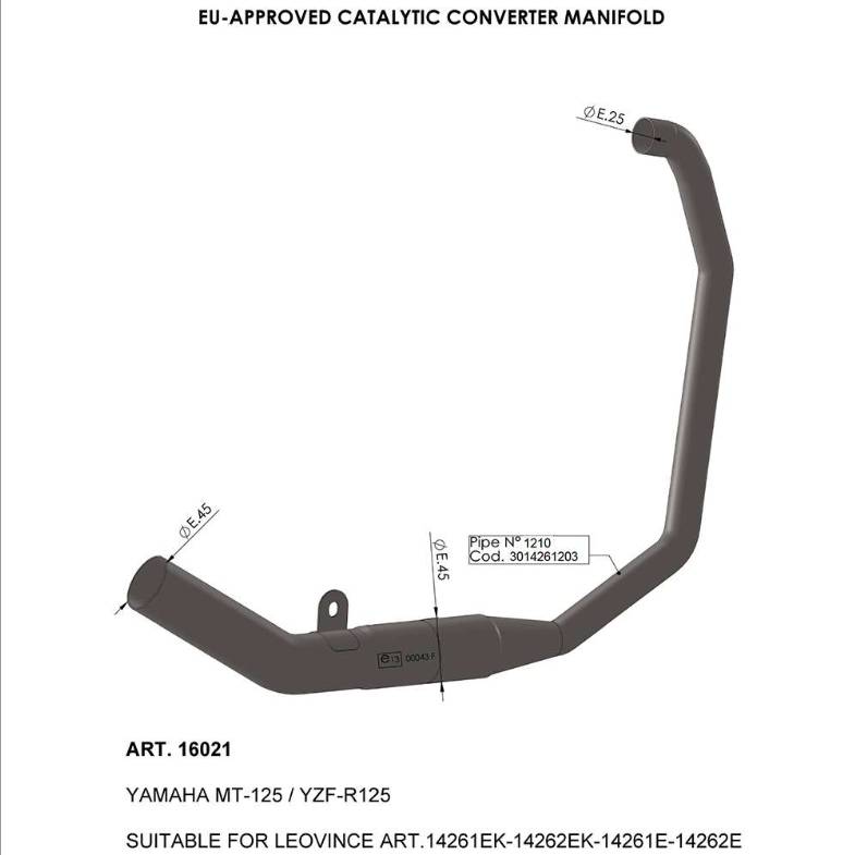 Raccordo catalizzato - Scarico - Catalizzatore - LEOVINCE