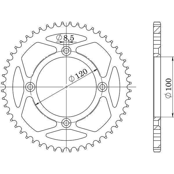 428 Sprocket - Aluminium rear sprocket - SUPERSPROX