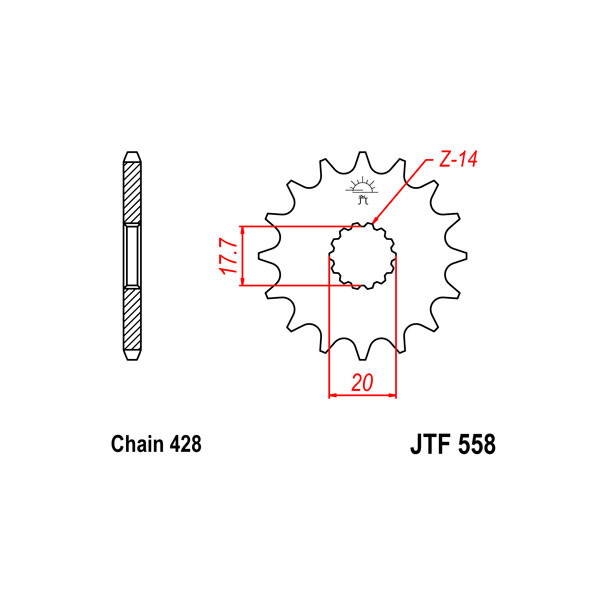 428 Sprocket - Front sprockets - RICAMBI - SPARE PARTS