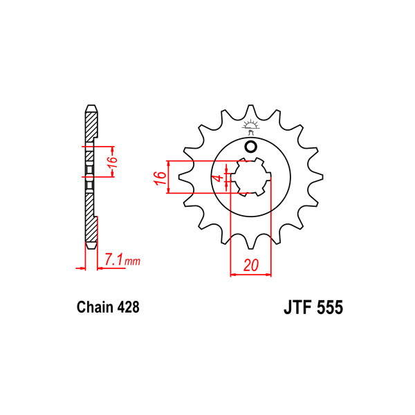 428 Sprocket - Front sprockets - RICAMBI - SPARE PARTS