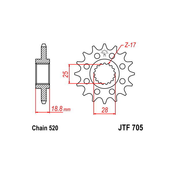 520 Sprocket - Front sprocket - RICAMBI - SPARE PARTS