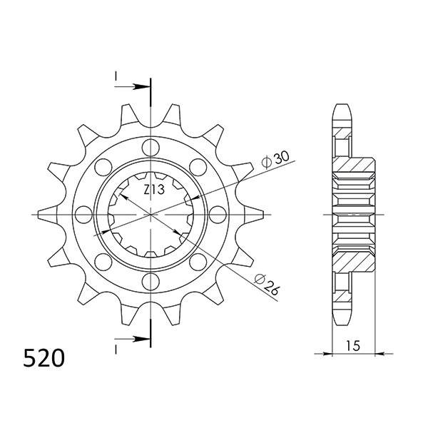 520 Sprocket - Front sprockets - RICAMBI - SPARE PARTS