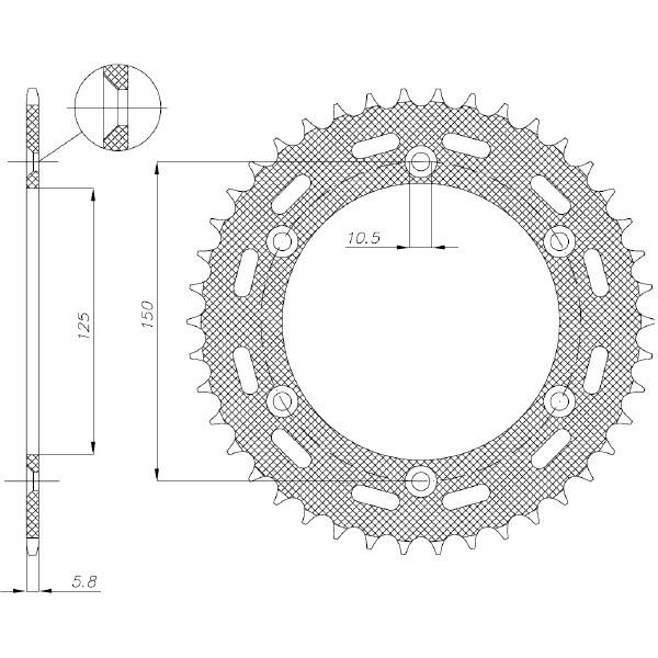 520 Sprocket - Steel rear sprocket - RICAMBI - SPARE PARTS